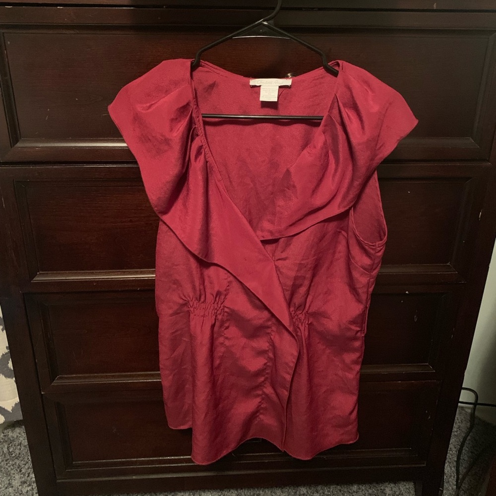Barely worn cranberry sleeveless blouse
